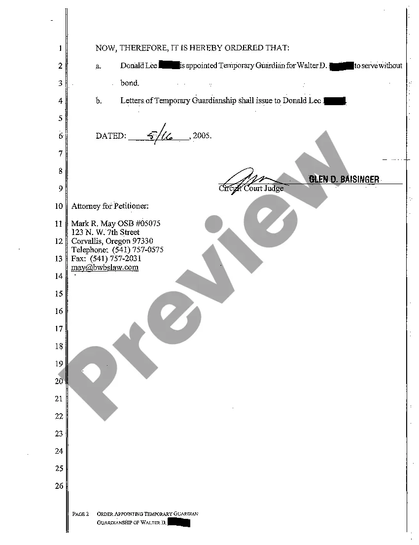 Preview A04 Order Appointing Temporary Guardian