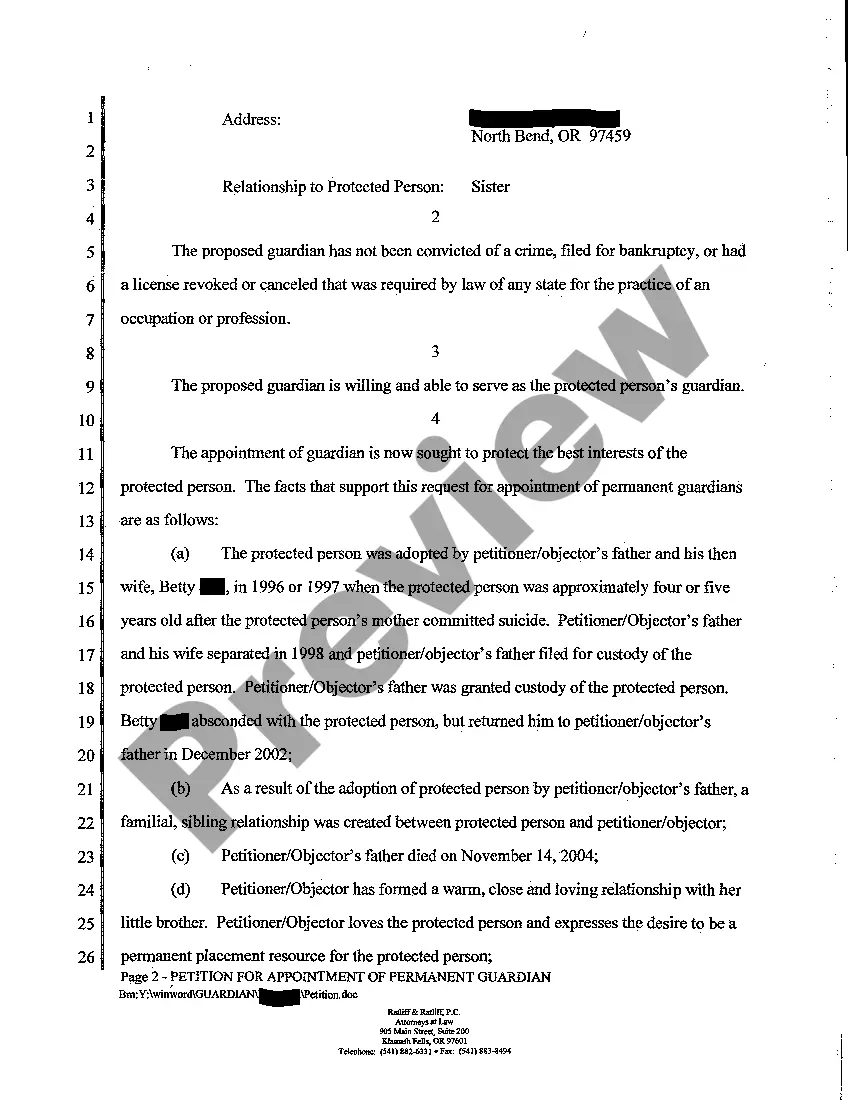 Preview A03 Petition for Appointment of Permanent Guardian