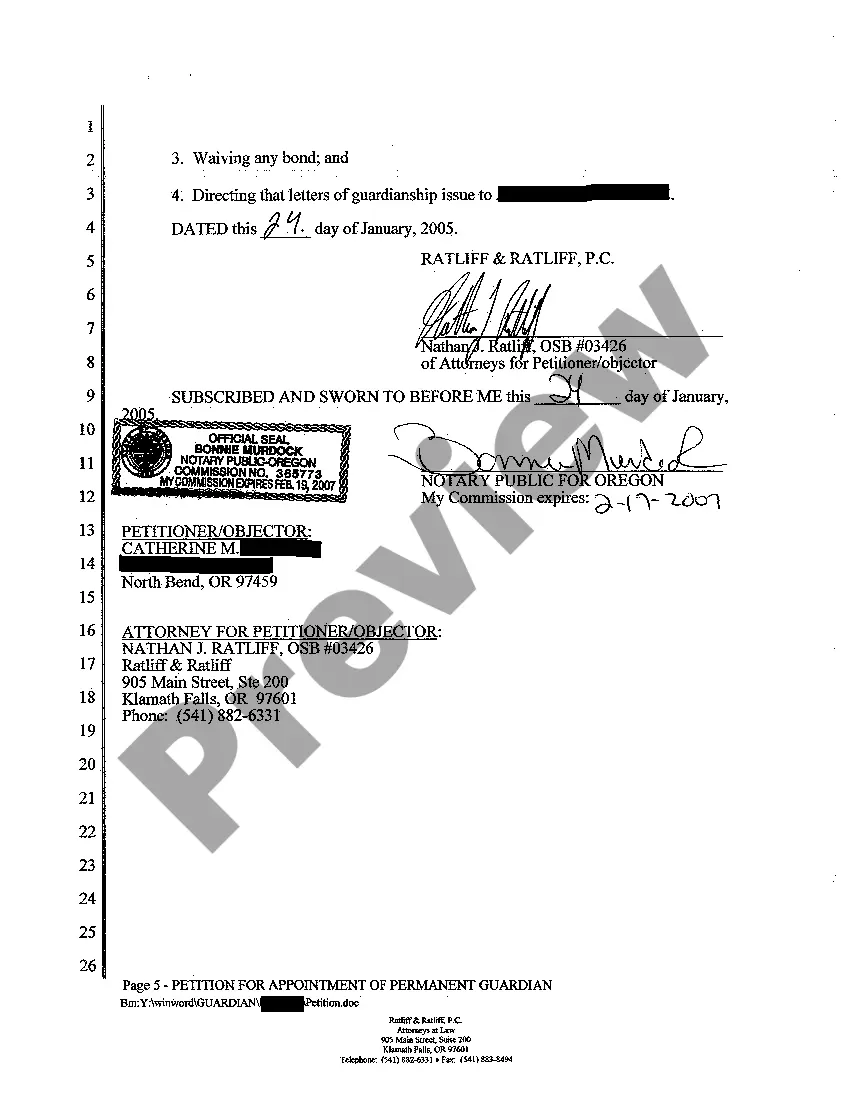 Preview A03 Petition for Appointment of Permanent Guardian