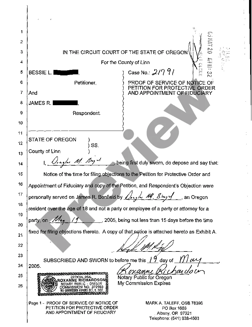 Preview A03 Notice that Petition to Appoint Conservator has Been Filed