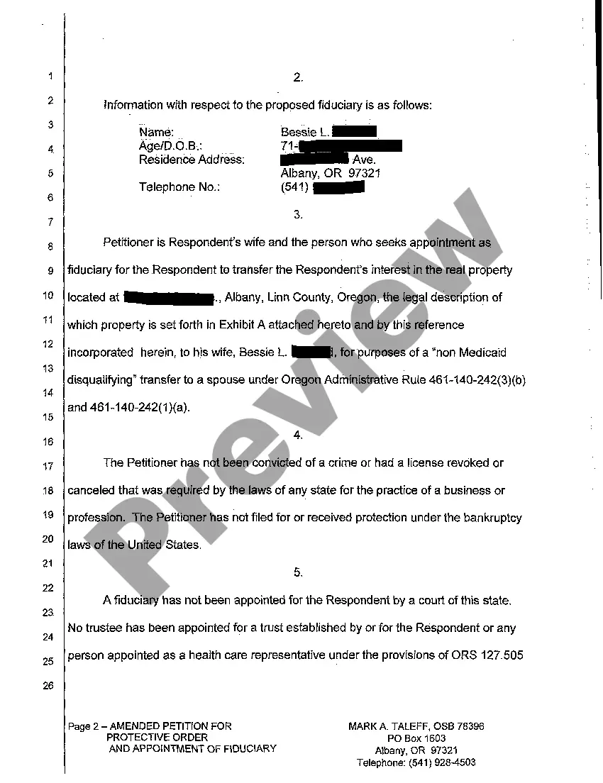 Preview A04 Amended Petition for Protective Order and Appointment of Fiduciary