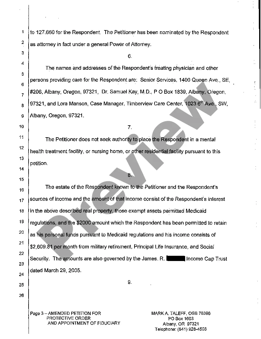 Preview A04 Amended Petition for Protective Order and Appointment of Fiduciary