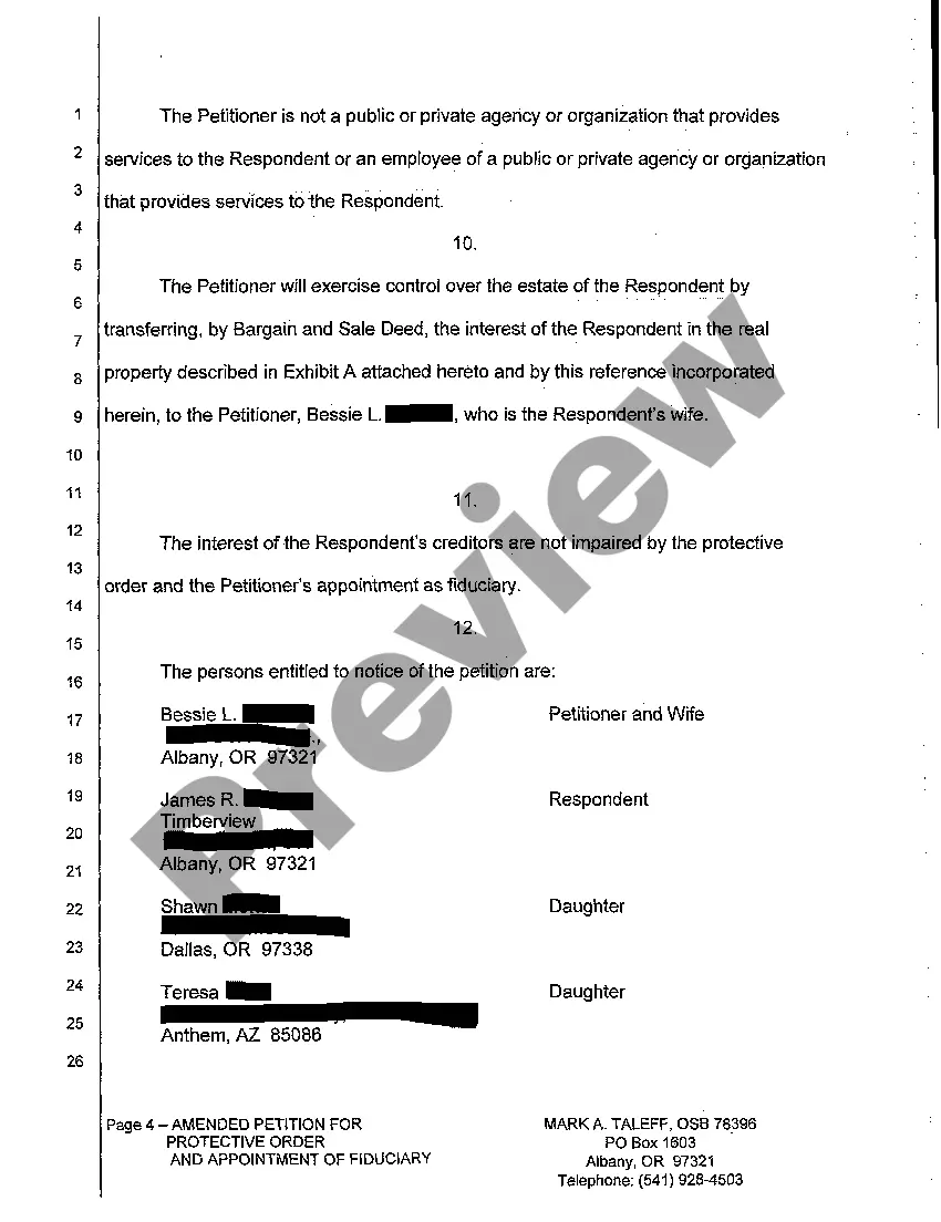 Preview A04 Amended Petition for Protective Order and Appointment of Fiduciary