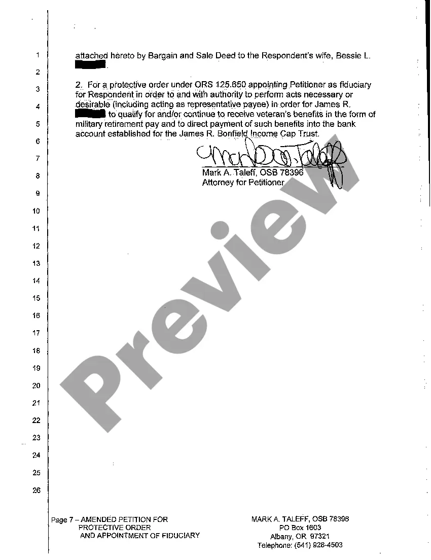 Preview A04 Amended Petition for Protective Order and Appointment of Fiduciary