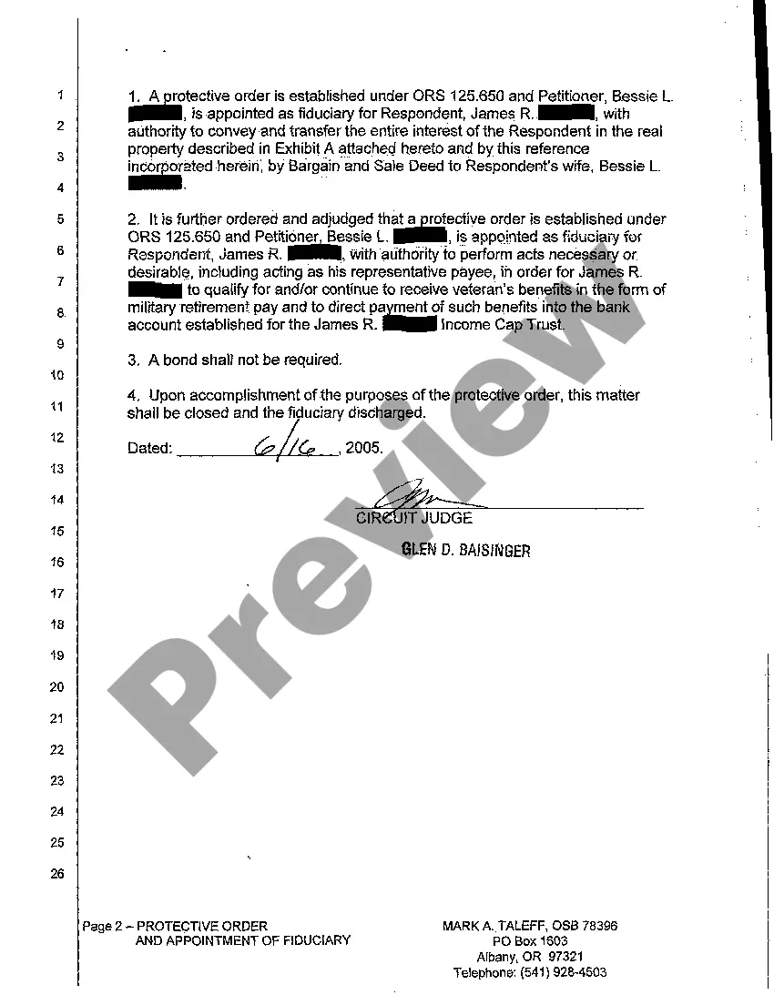 Preview A05 Protective Order and Appointment of Fiduciary Conservator