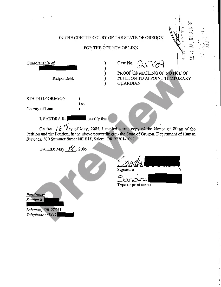 Preview A02 Notice of Petition to Appoint Temporary Guardian for a Minor