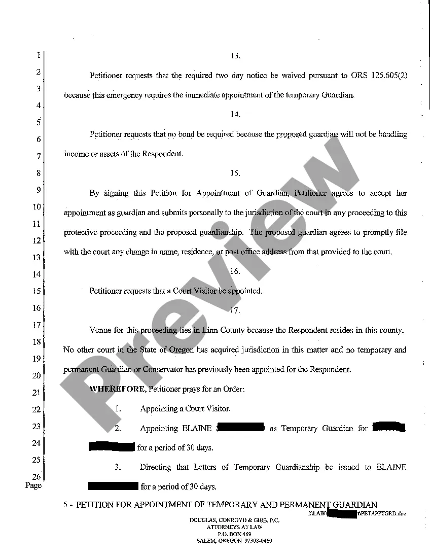 Get A01 Petition for Appointment of Temporary and Permanent Guardian of Adult Preview A01 Petition for Appointment of Temporary and Permanent Guardian of Adult