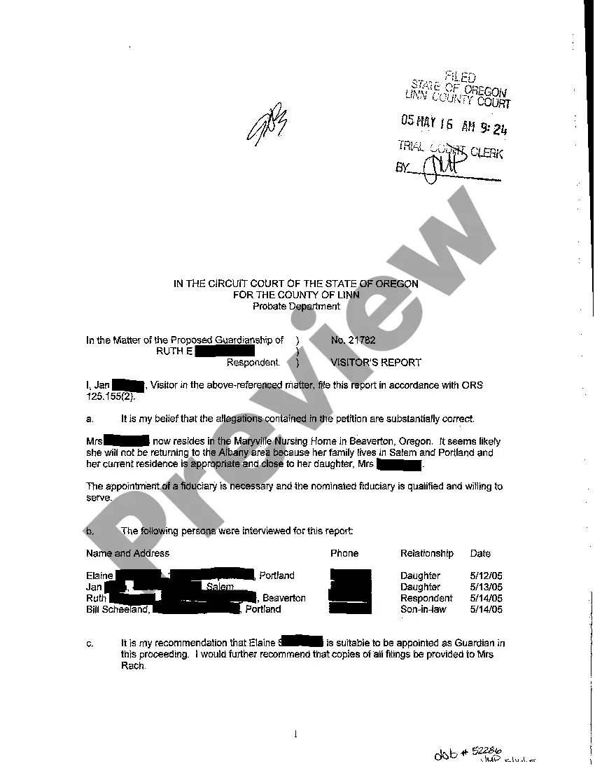 Preview A03 Order Appointing a Visitor