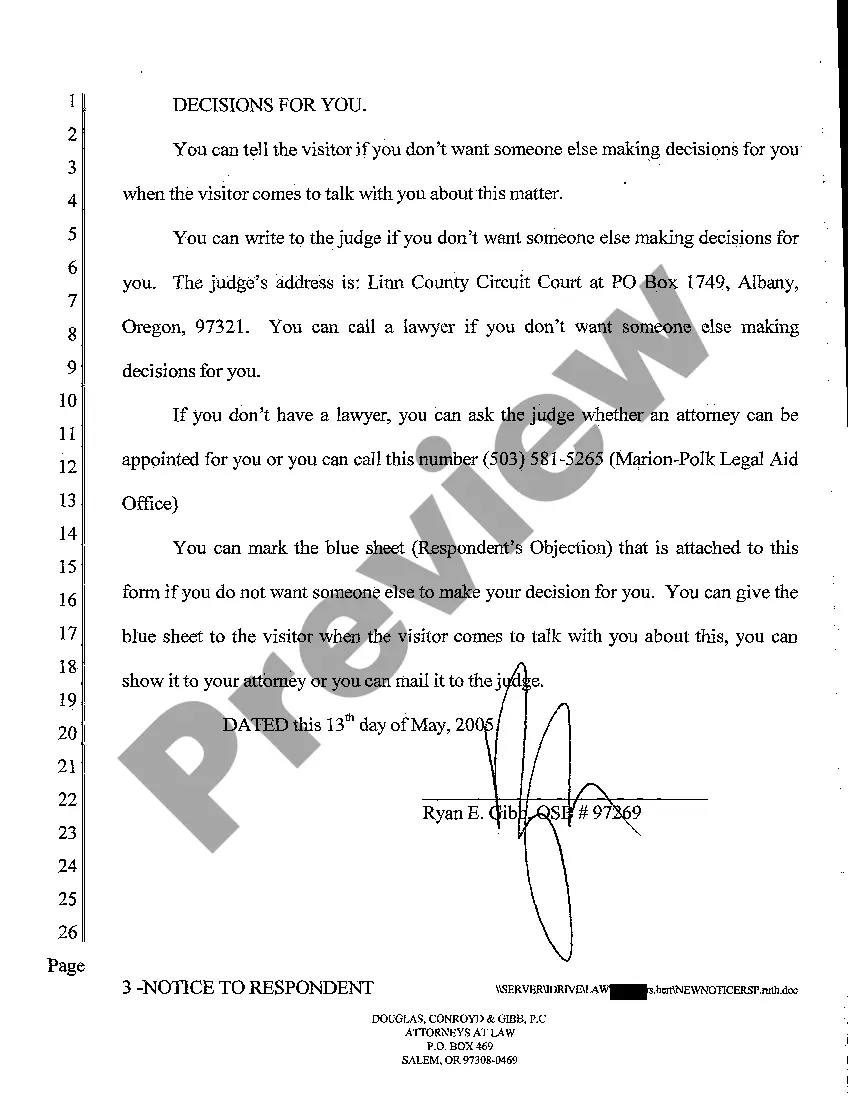 Get A04 Notice to Respondent that Petition for Appointment of Temporary and Permanent Guardian was Filed Preview A04 Notice to Respondent that Petition for Appointment of Temporary and Permanent Guardian was Filed