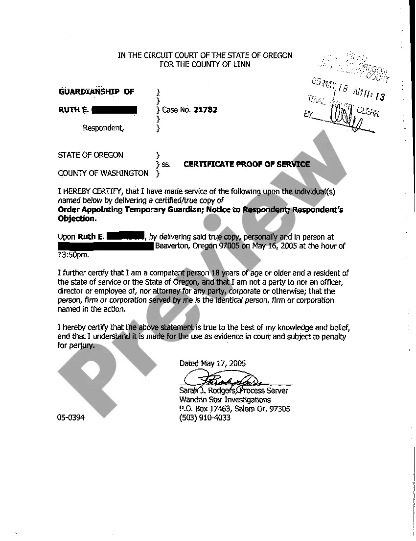 Get A05 Order Appointing Permanent Guardian of Adult Preview A05 Order Appointing Permanent Guardian of Adult