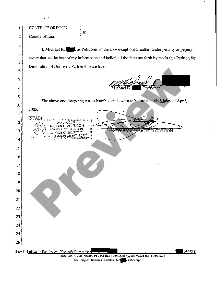 Get A01 Petition for Dissolution of Domestic Partnership Preview A01 Petition for Dissolution of Domestic Partnership