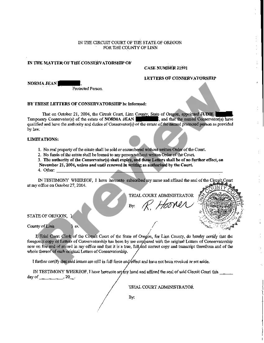 Preview A02 Order Appointing Temporary Guardian Conservator of Adult