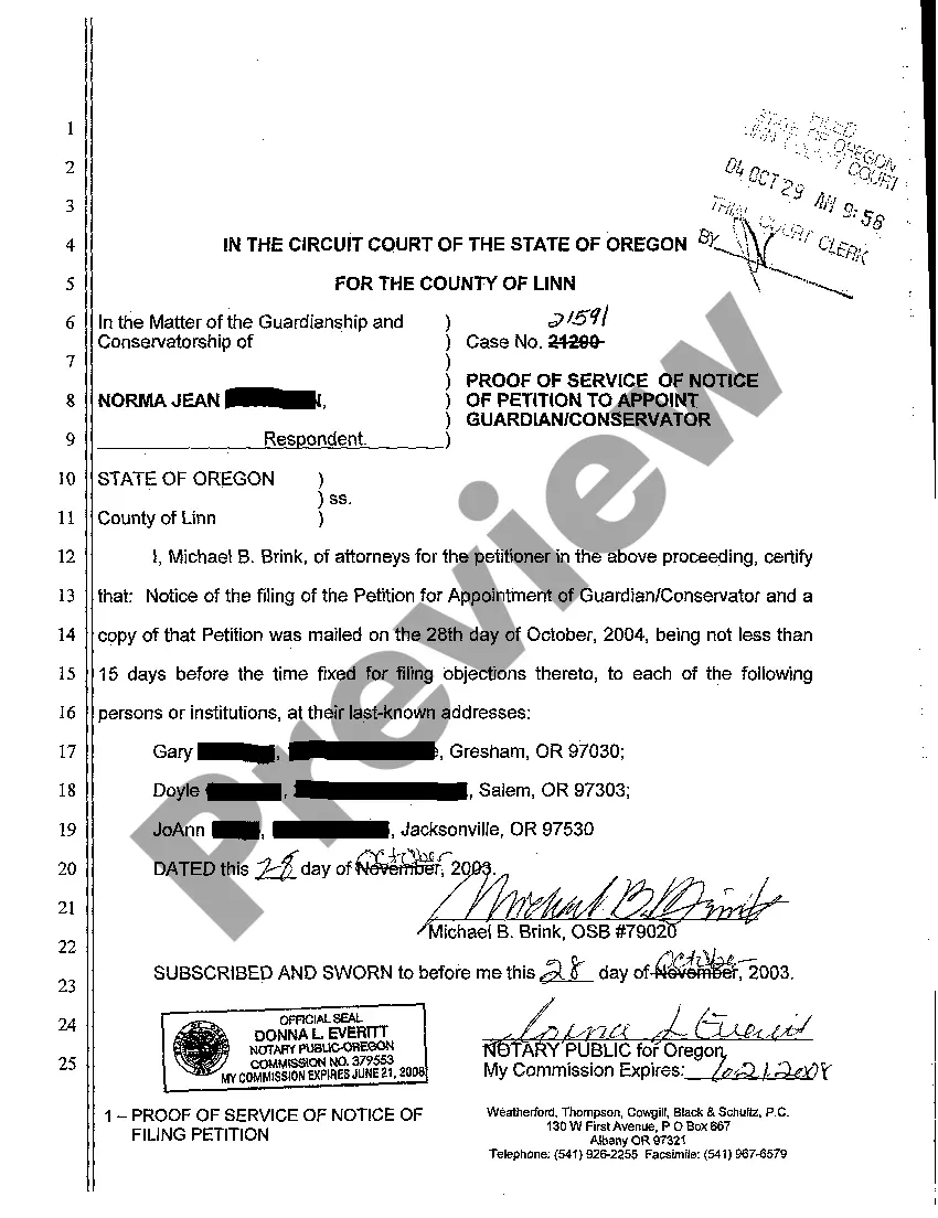 Preview A03 Notice of Petition to Appoint Guardian Conservator of Adult