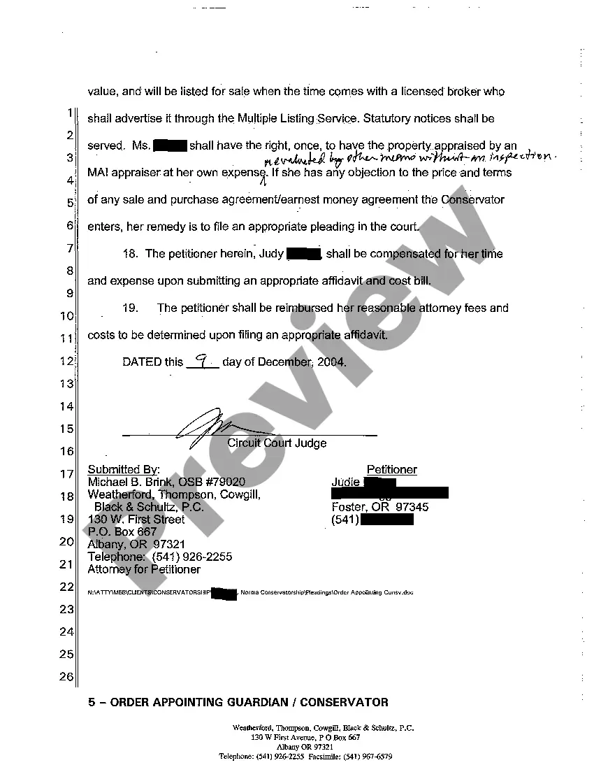 Get A06 Order Appointing Guardian Conservator of Adult Preview A06 Order Appointing Guardian Conservator of Adult