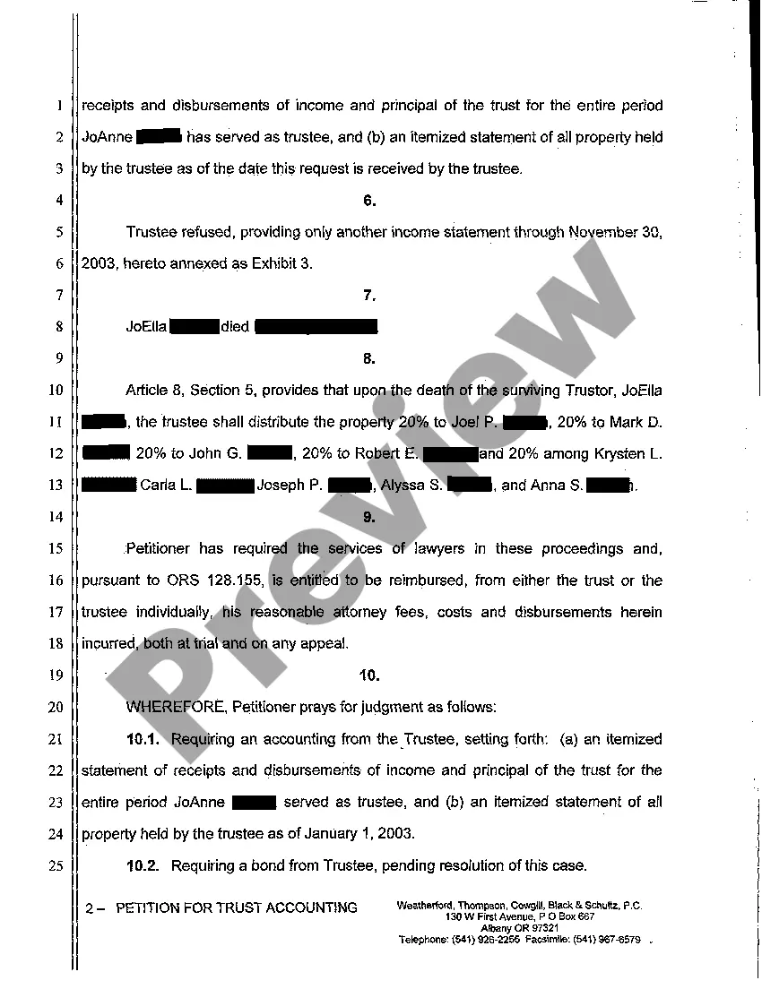 Preview A01 Petition for Trust Accounting