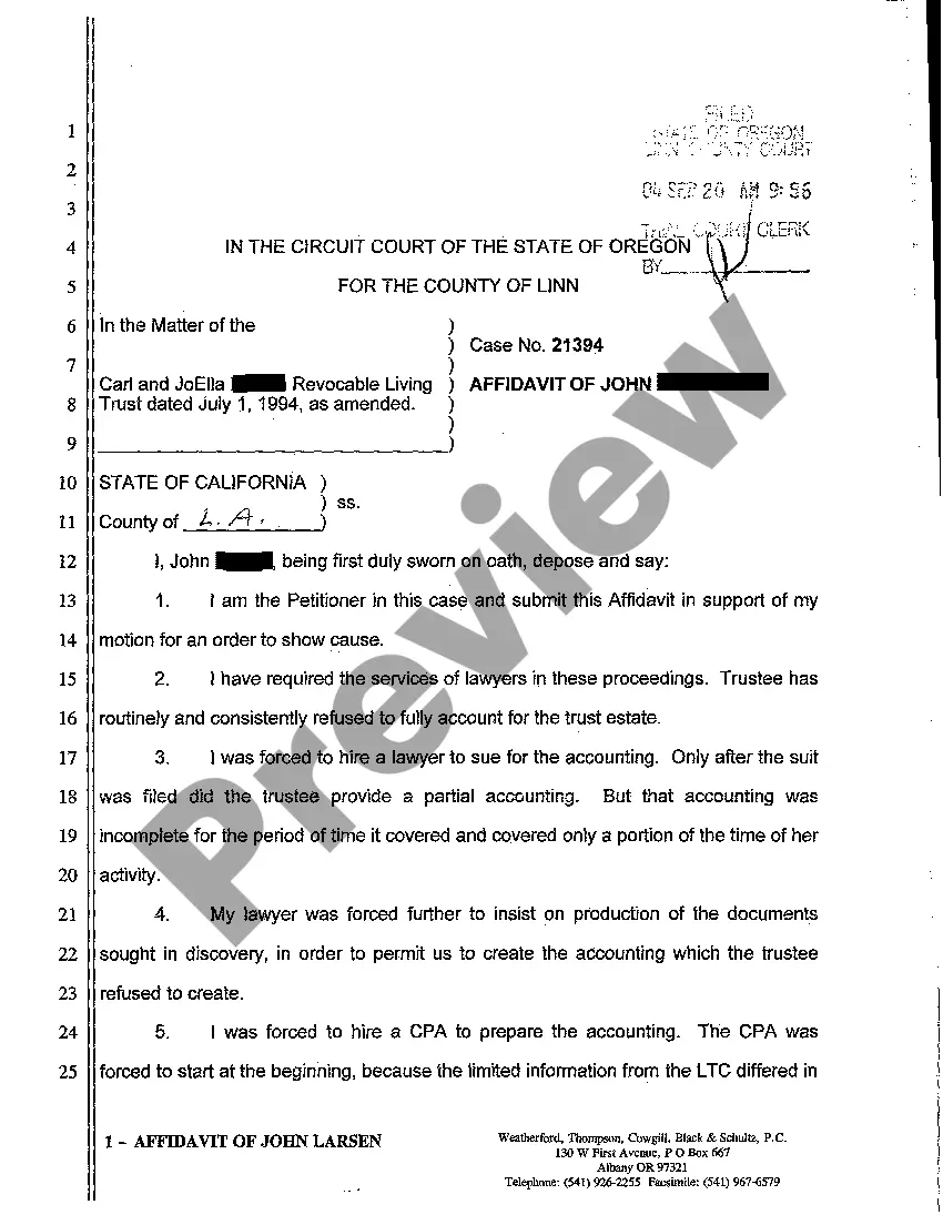 Preview A04 Motion to Direct Respondent to Show Cause why an Accounting Should not be Ordered