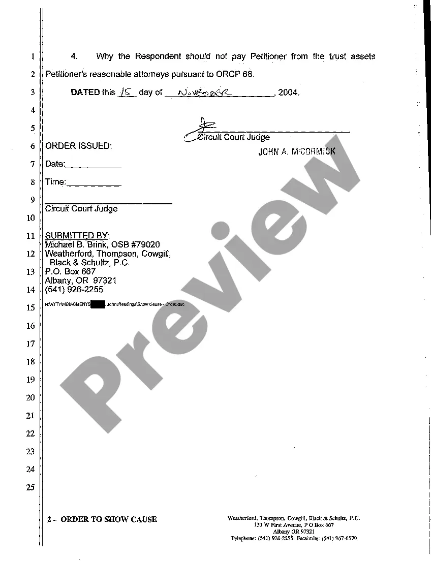 Get A05 Order to Show Cause Preview A05 Order to Show Cause