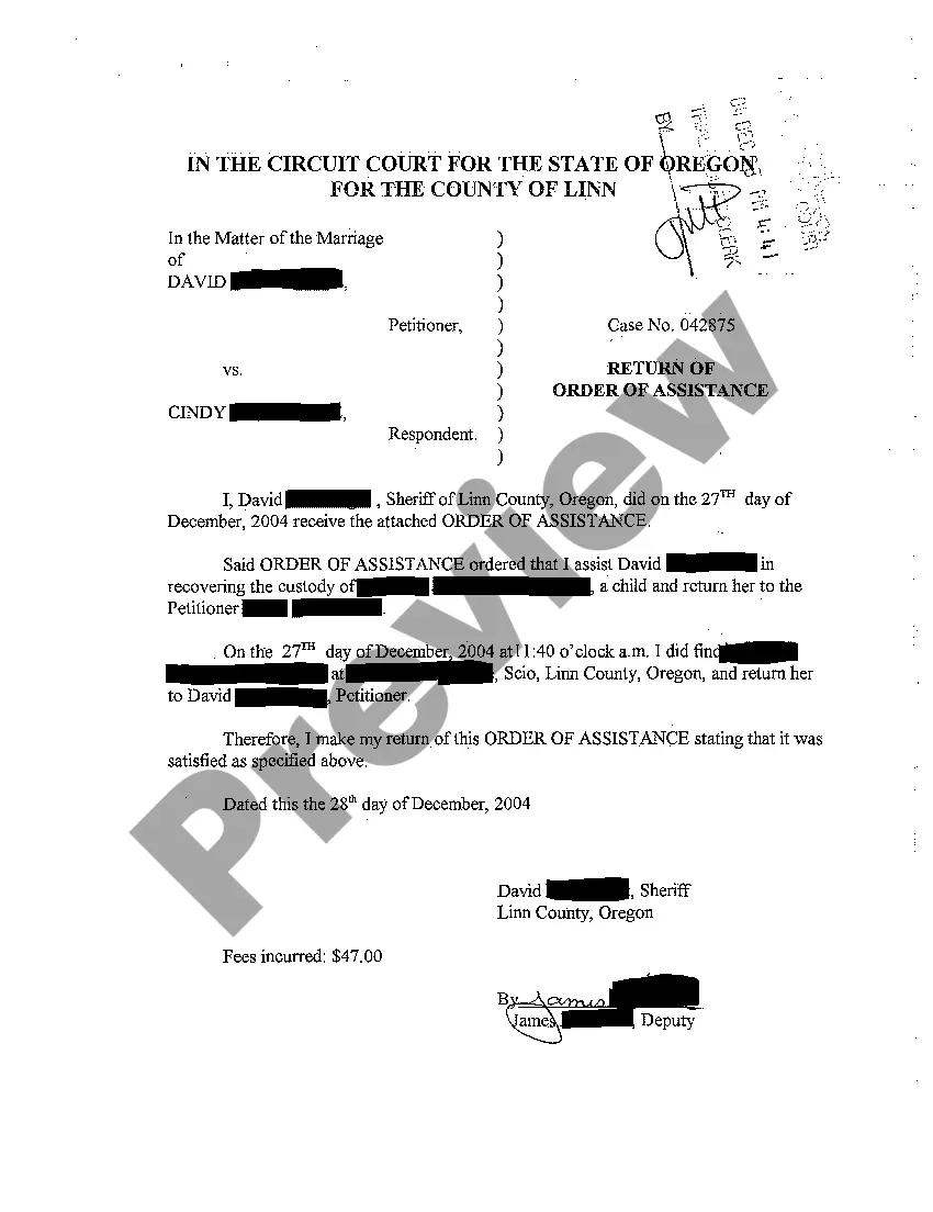 Preview Ex Parte Petition for Order of Assistance