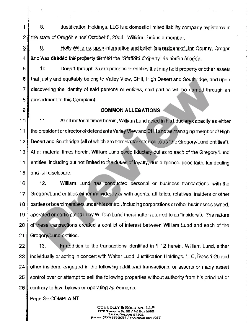 Preview A01 Complaint - Derivative Action - Breach of Fiduciary Duty - Accounting