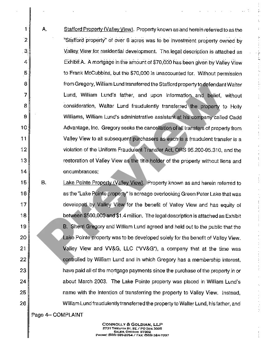 Preview A01 Complaint - Derivative Action - Breach of Fiduciary Duty - Accounting