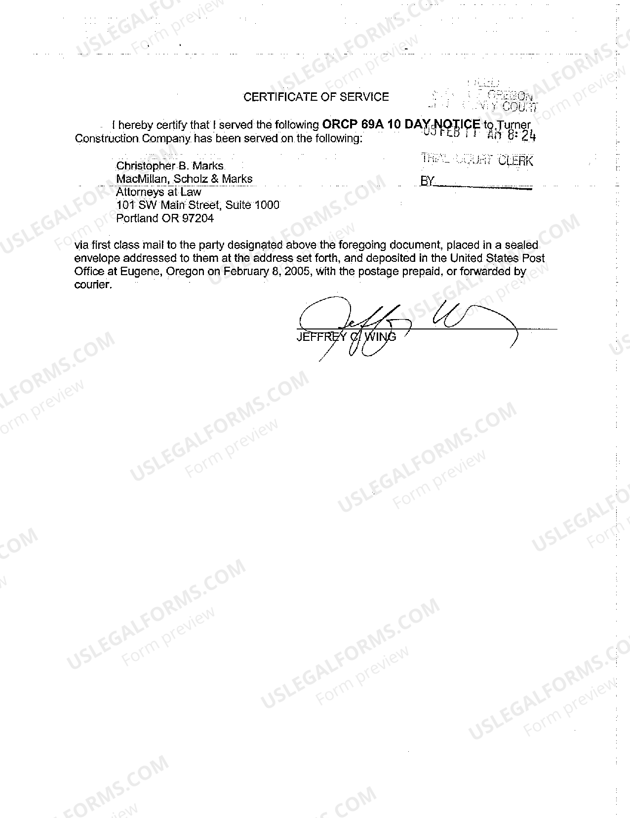 Bend Oregon ORCP 69A 10 Day Notice Orcp 69 US Legal Forms