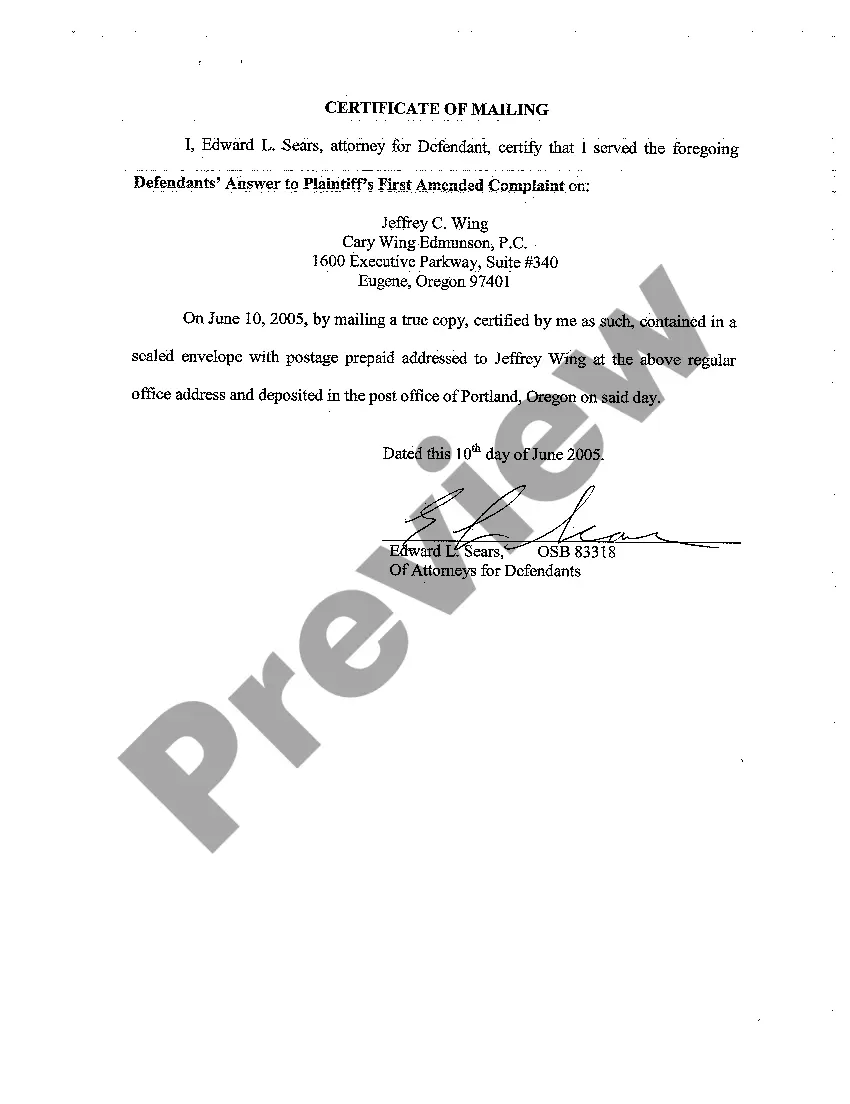 Preview A04 Defendant's Answer to Plaintiff's First Amended Complaint