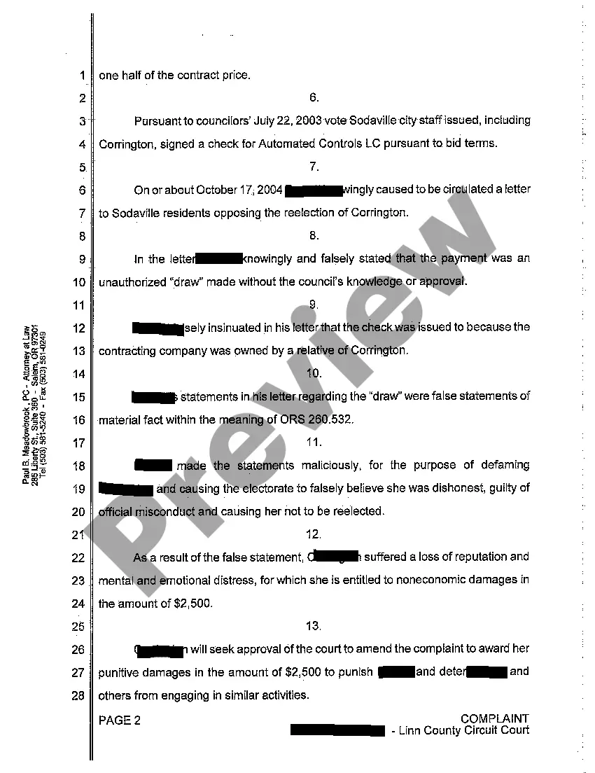 Get A01 Complaint - Election Law Violation Preview A01 Complaint - Election Law Violation