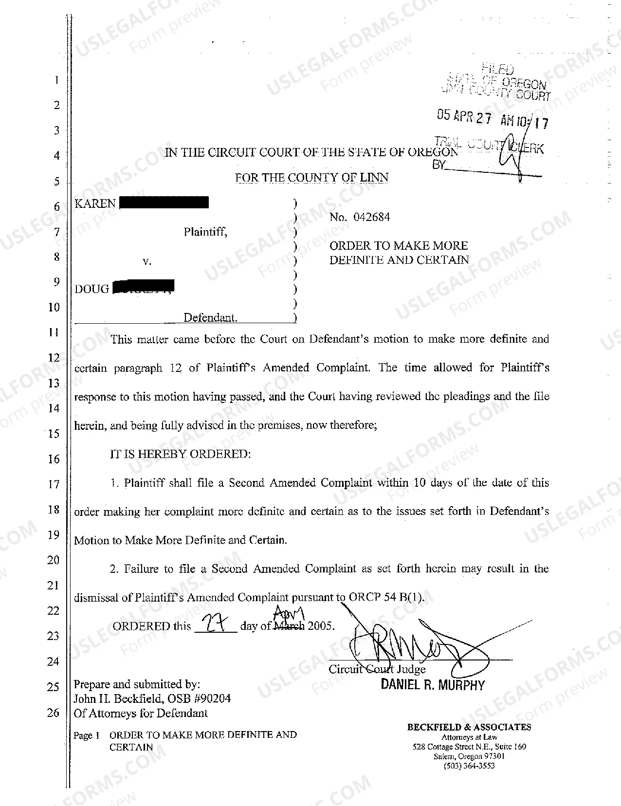 Preview A04 Second Amended Complaint for Election Law Violation