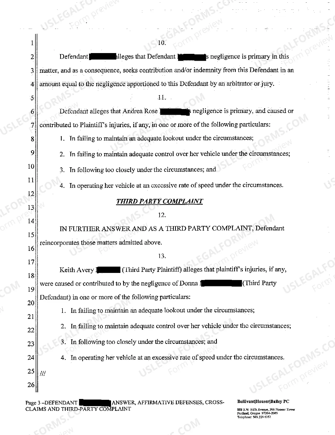 Preview A02 Defendant's Answer, Affirmative Defenses, Crossclaims, and Third-Party Complaint