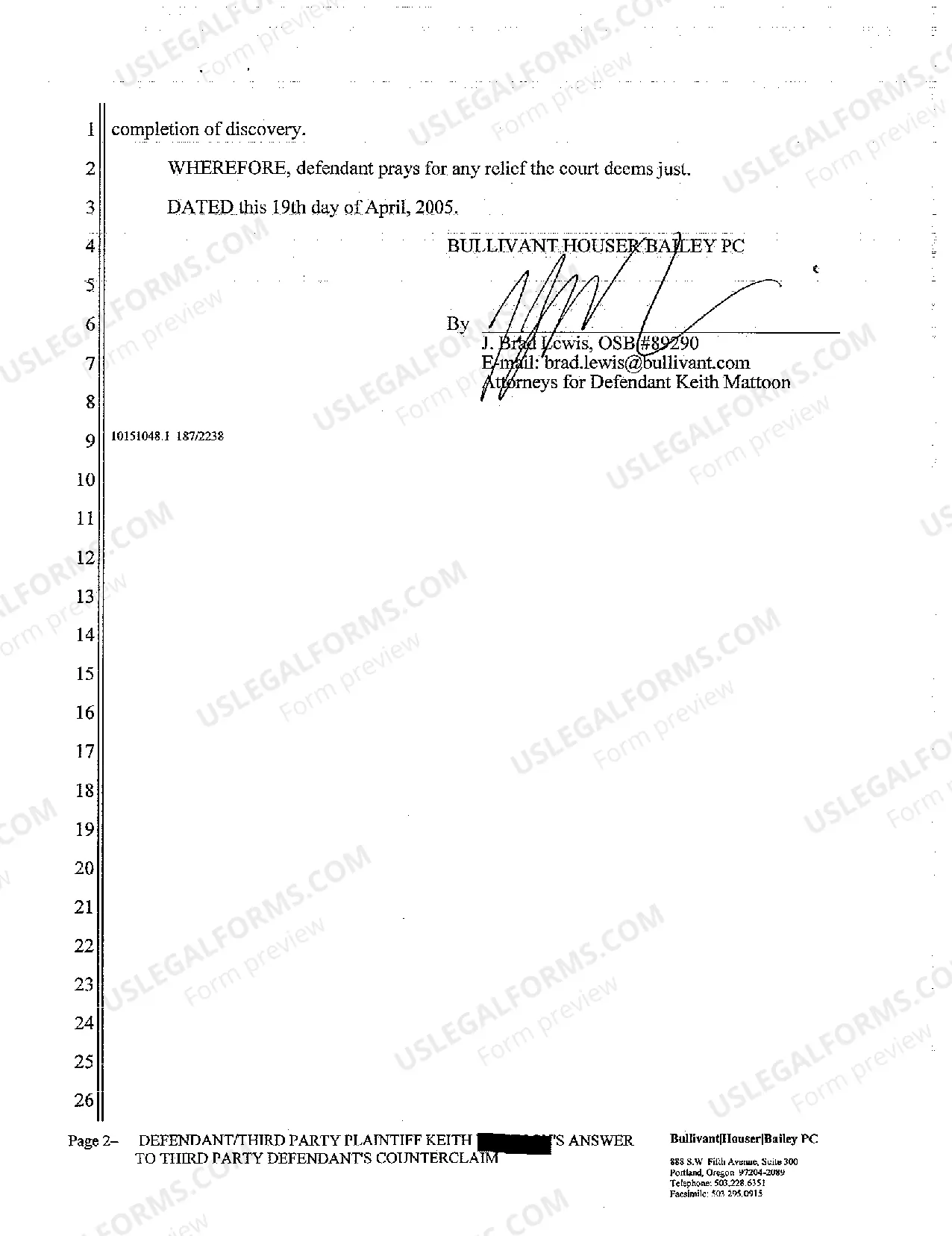 Preview A02 Defendant's Answer, Affirmative Defenses, Crossclaims, and Third-Party Complaint