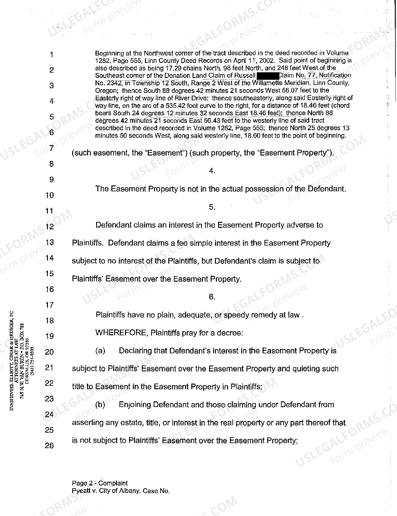 Filing Fee For Petition To Quiet Title In Oregon With Water US Legal