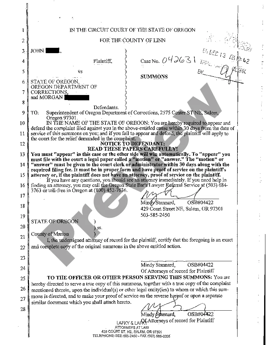 Preview A01 Complaint - Negligence and Personal Injury