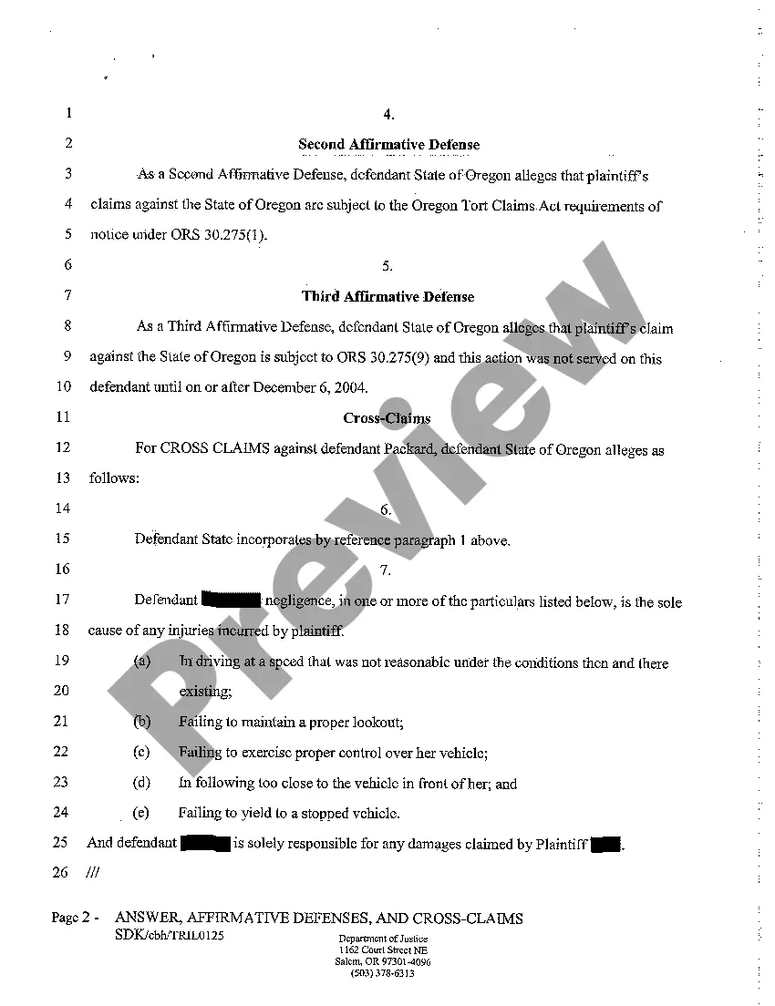 Get A03 Answer, Affirmative Defenses, and Crossclaims Preview A03 Answer, Affirmative Defenses, and Crossclaims