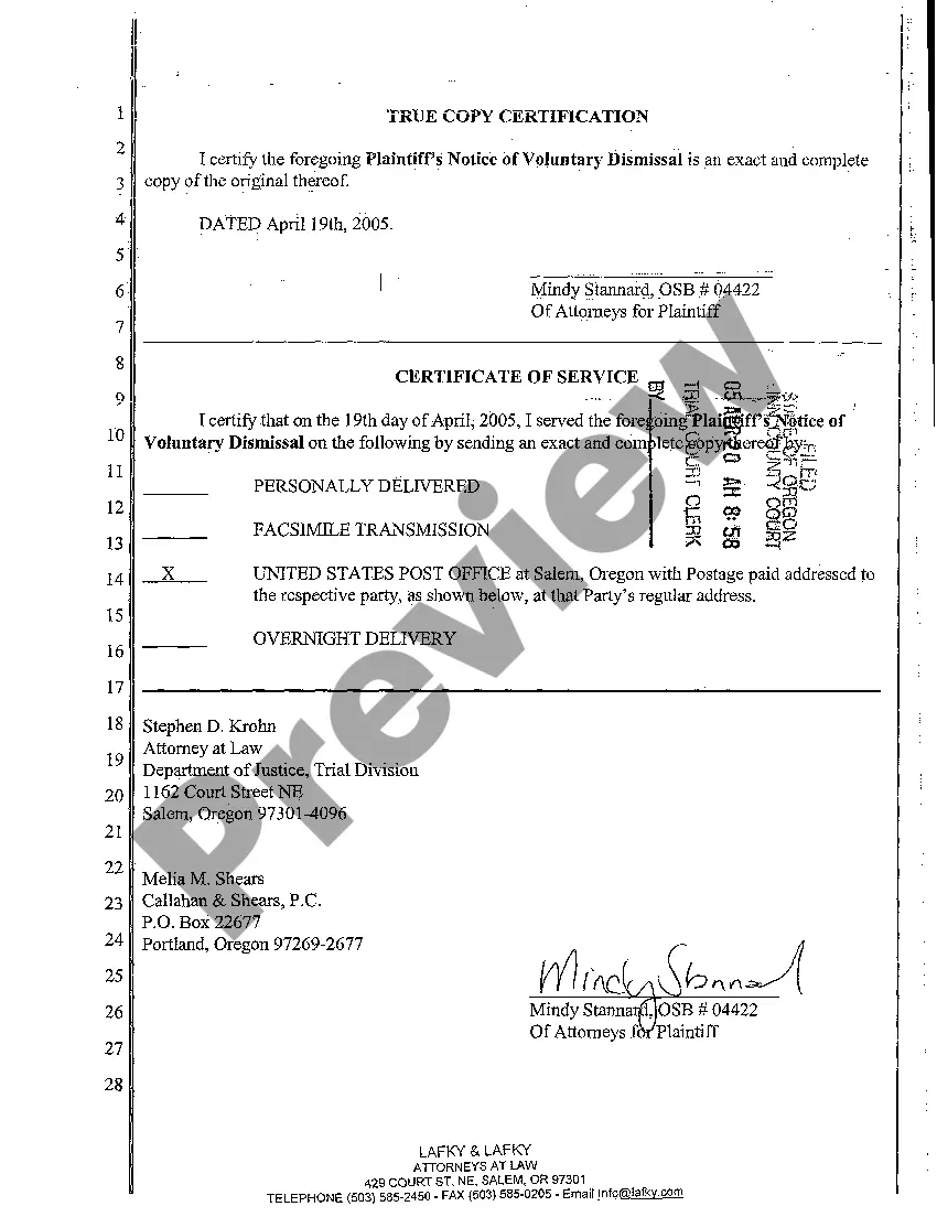 Preview A04 Plaintiff's Notice of Voluntary Dismissal and Limited Judgment of Dismissal