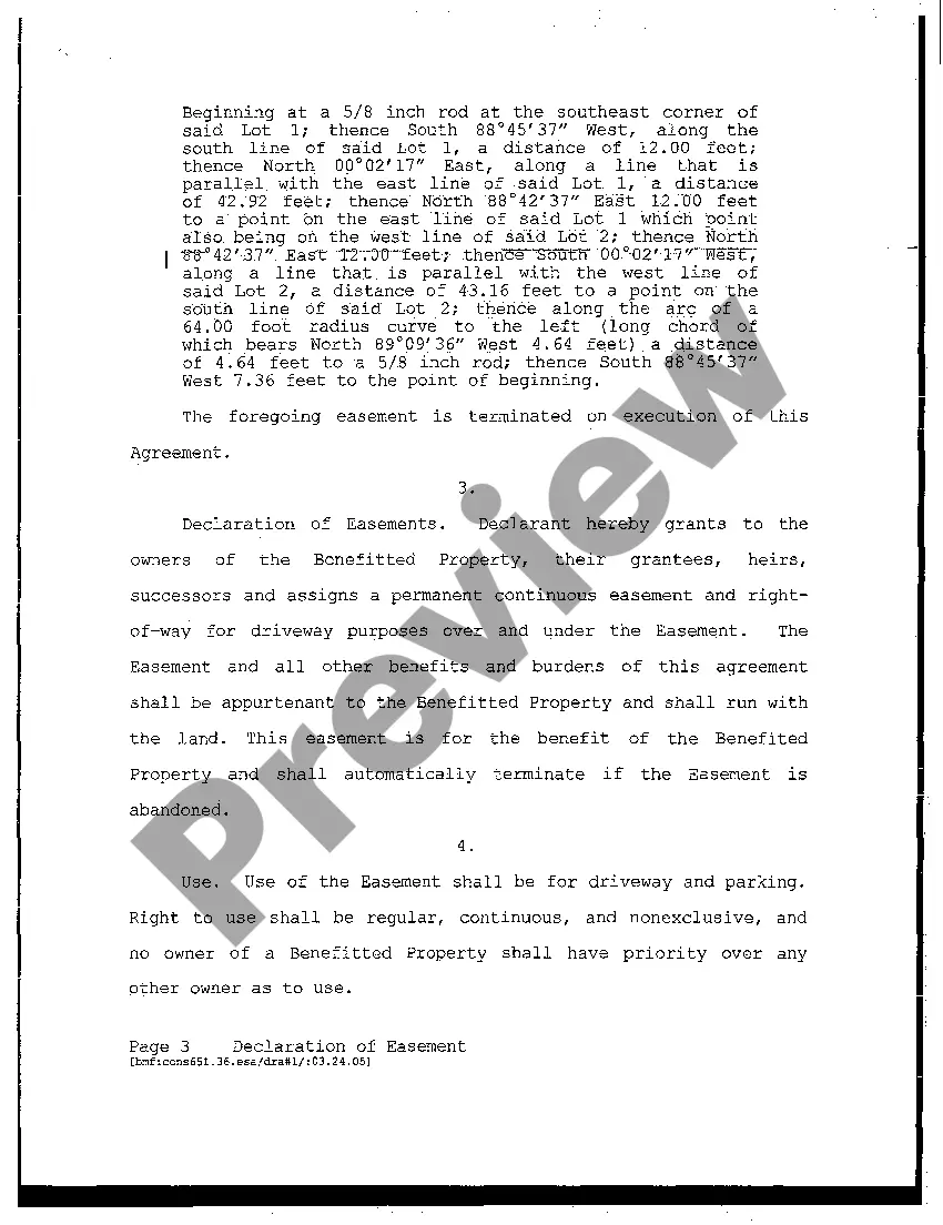 Get Declaration of Easement Preview Declaration of Easement