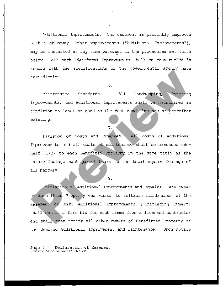 Get Declaration of Easement Preview Declaration of Easement