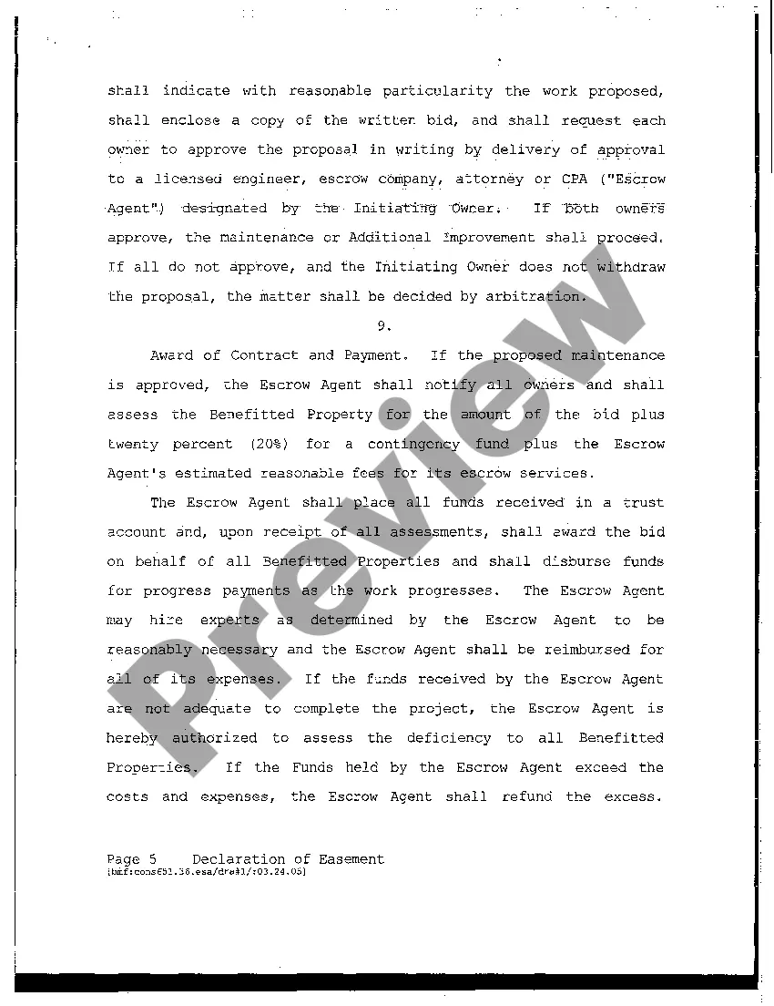 Get Declaration of Easement Preview Declaration of Easement