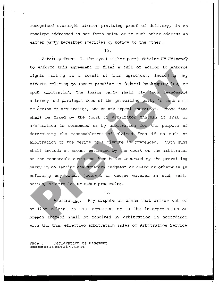 Get Declaration of Easement Preview Declaration of Easement