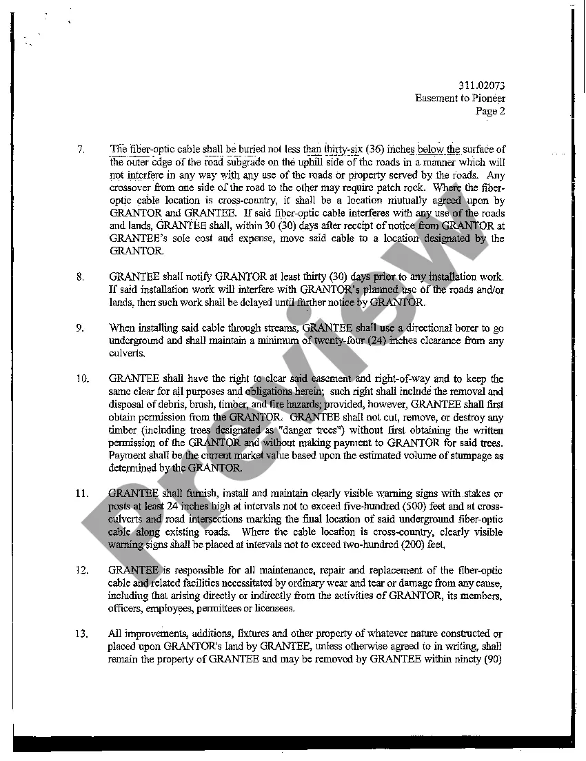 Preview Easement for Telecommunications