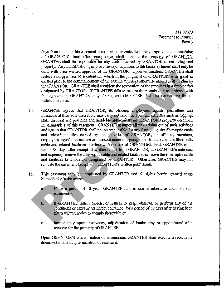 Preview Easement for Telecommunications