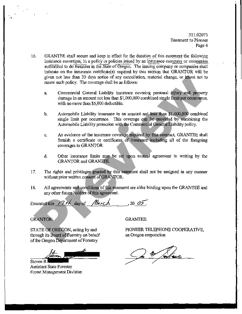 Preview Easement for Telecommunications