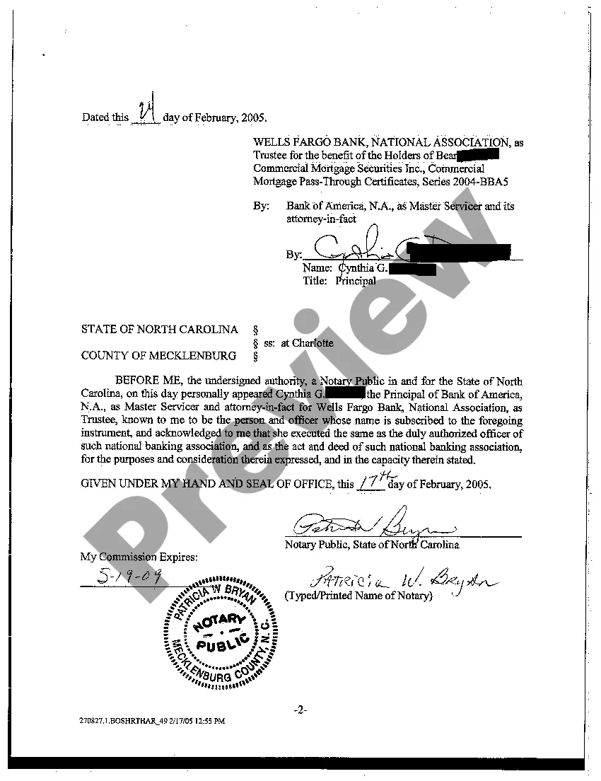 Preview Release of Assignment of Rents and Leases for Security Purposes