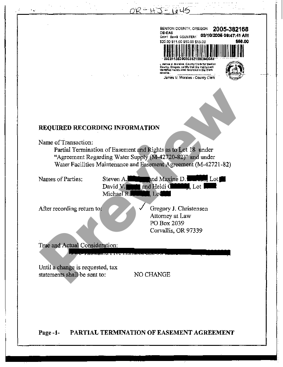 Termination Of Easement Agreement Form Us Legal Forms 4110