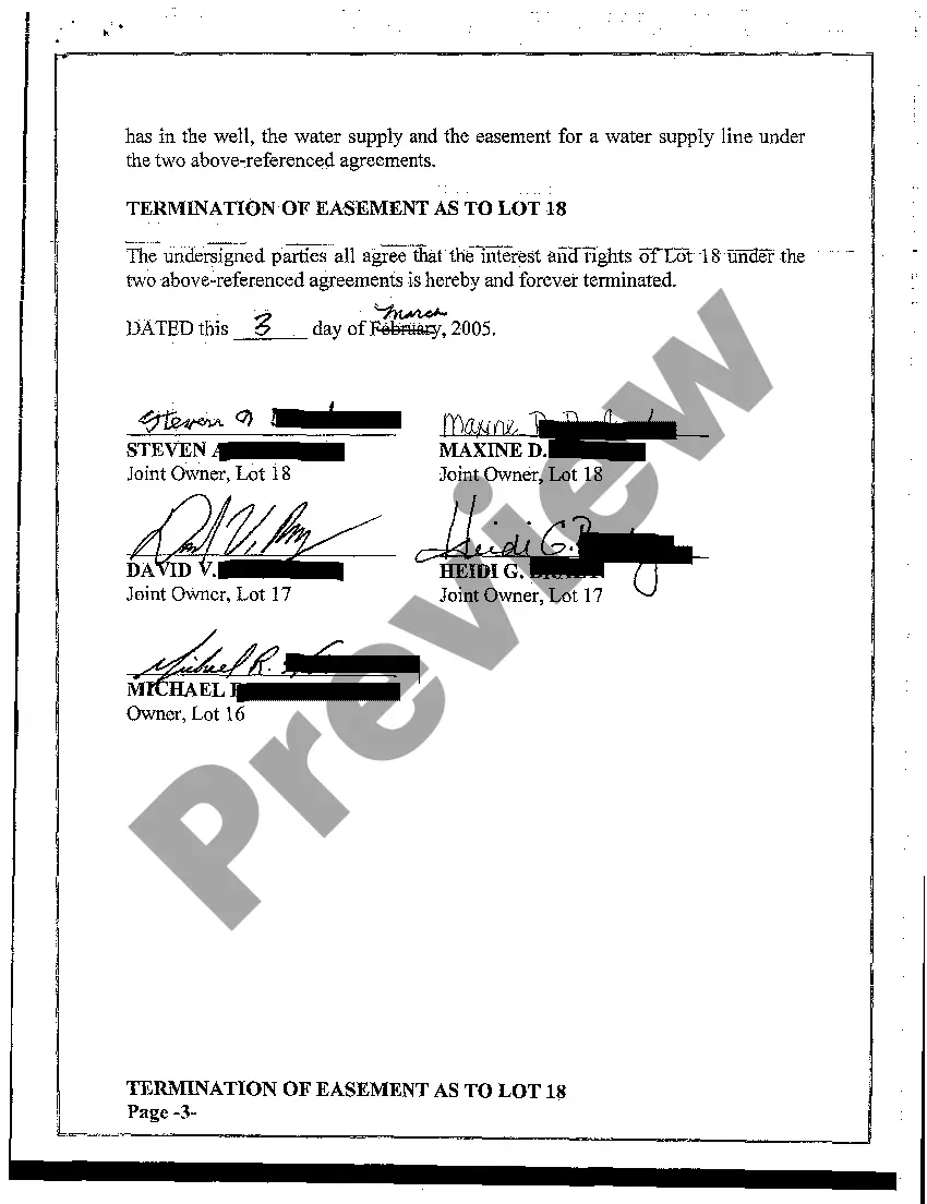 Get Partial Termination of Easement Agreement Preview Partial Termination of Easement Agreement