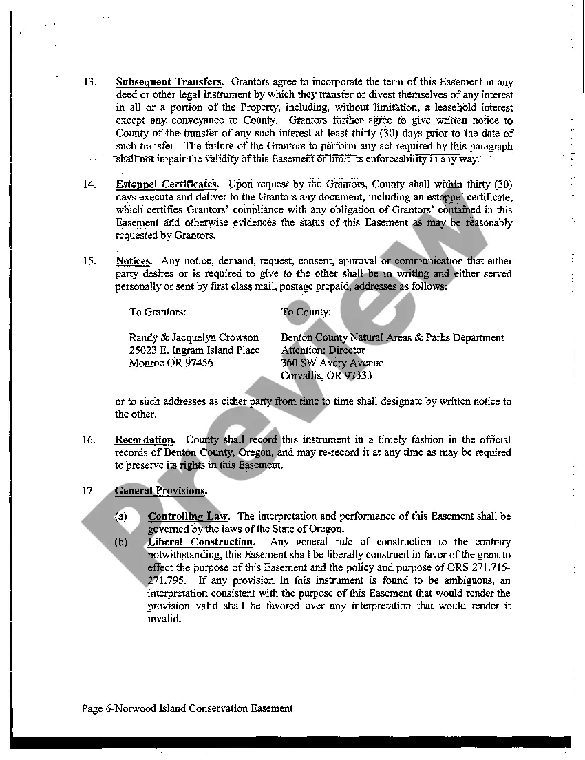 Preview Deed of Conservation Easement
