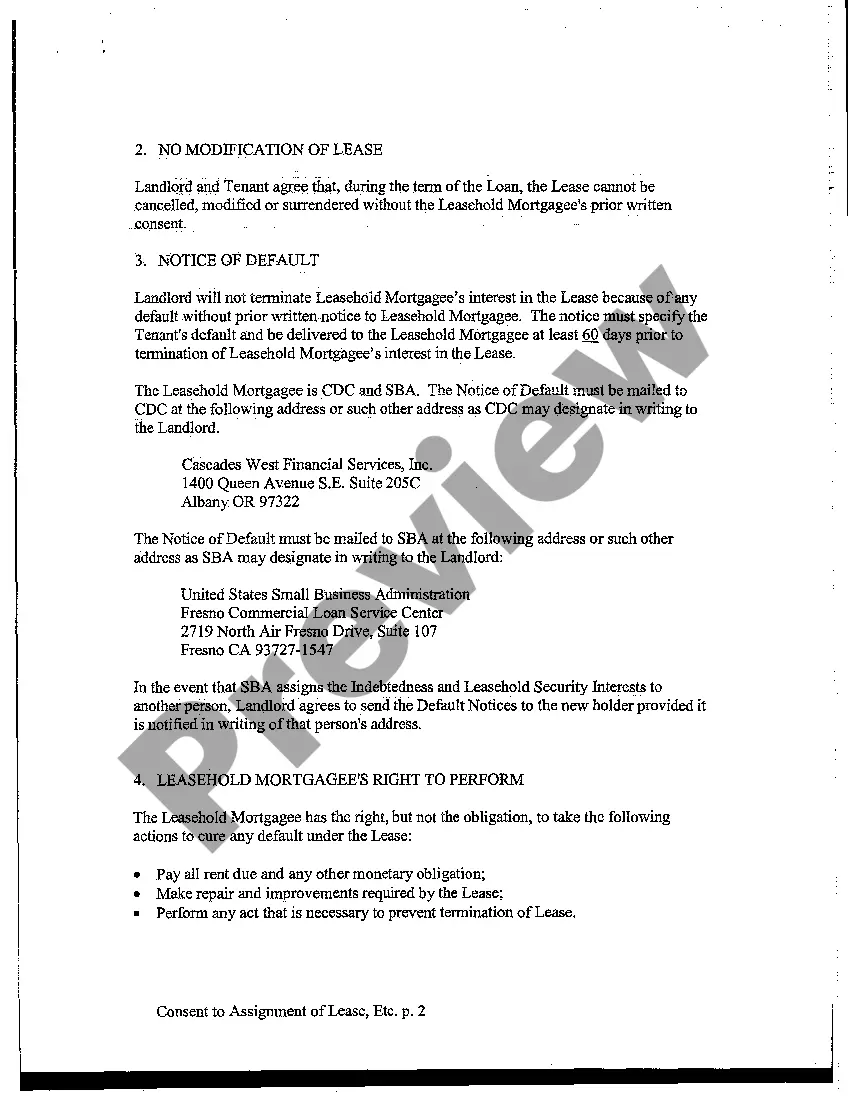 Get A02 Consent to Assignment of Lease, Deed of Trust and Agreement to Give Notice of Default Preview A02 Consent to Assignment of Lease, Deed of Trust and Agreement to Give Notice of Default