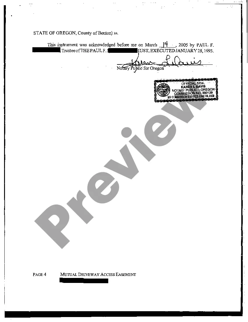 Get Mutual Driveway Access Easement Preview Mutual Driveway Access Easement