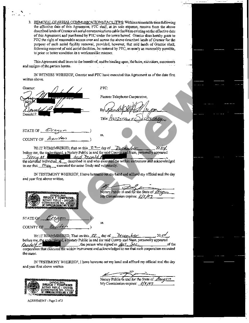 Get Communications Cable Facilities Purchase and Easement Agreement Preview Communications Cable Facilities Purchase and Easement Agreement