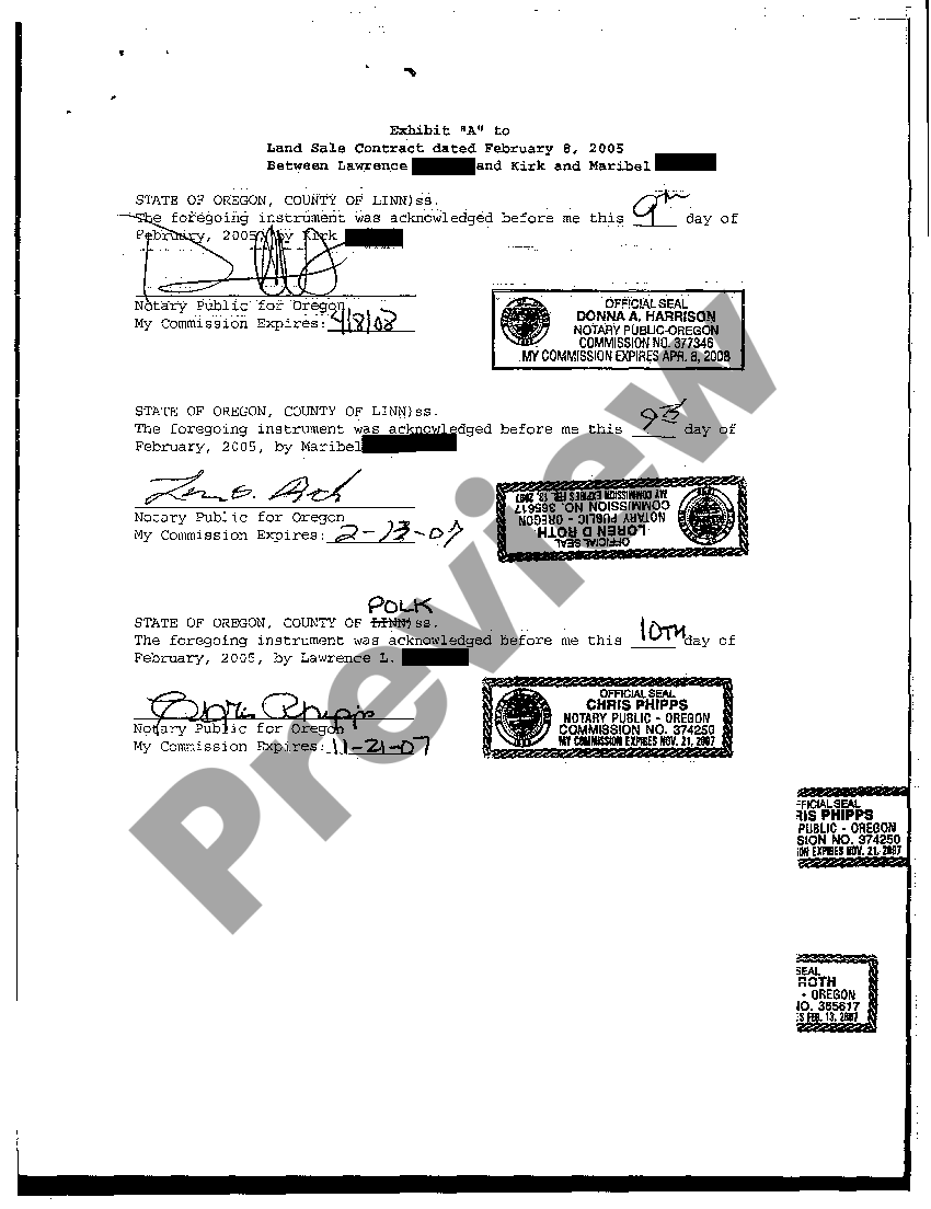 Portland Oregon Land Sale Contract Land Sale Contract Oregon US Legal Forms