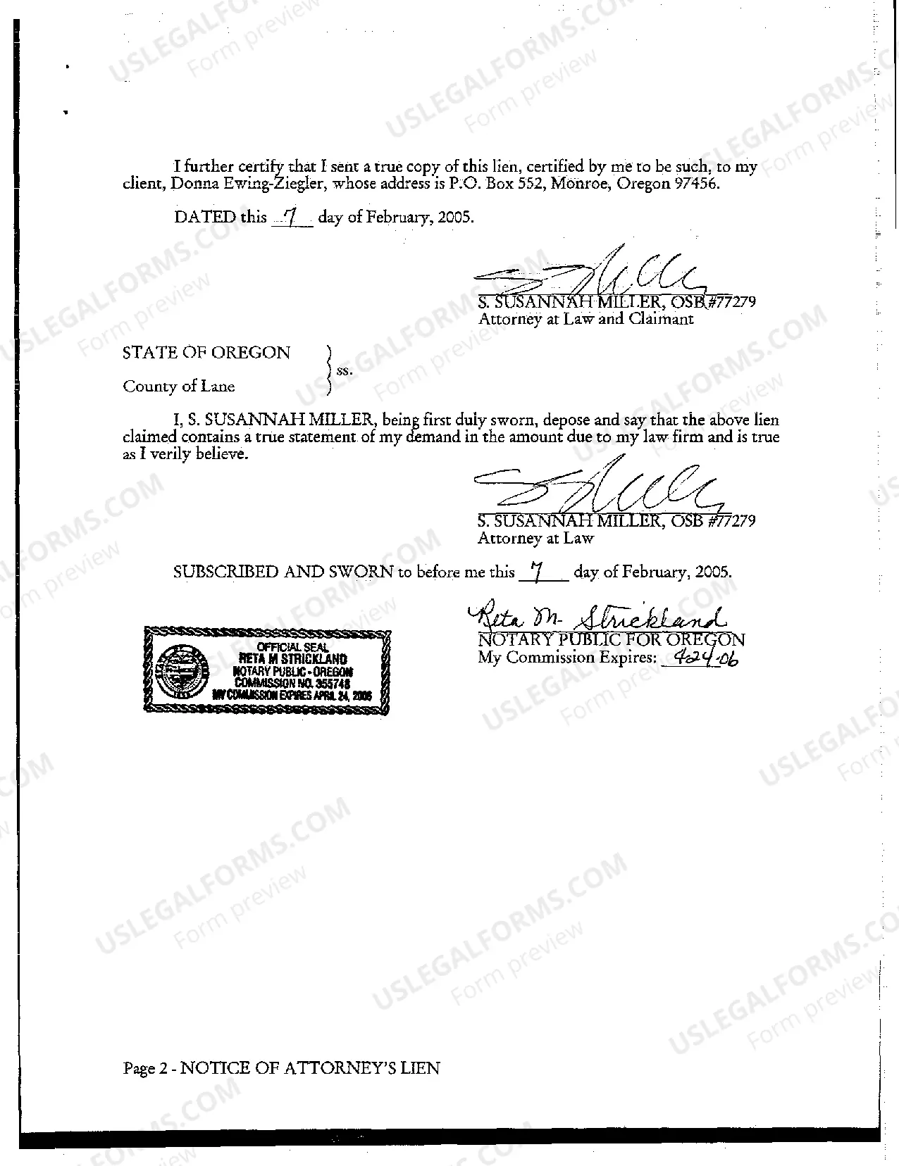 Preview Notice of Attorney's Lien